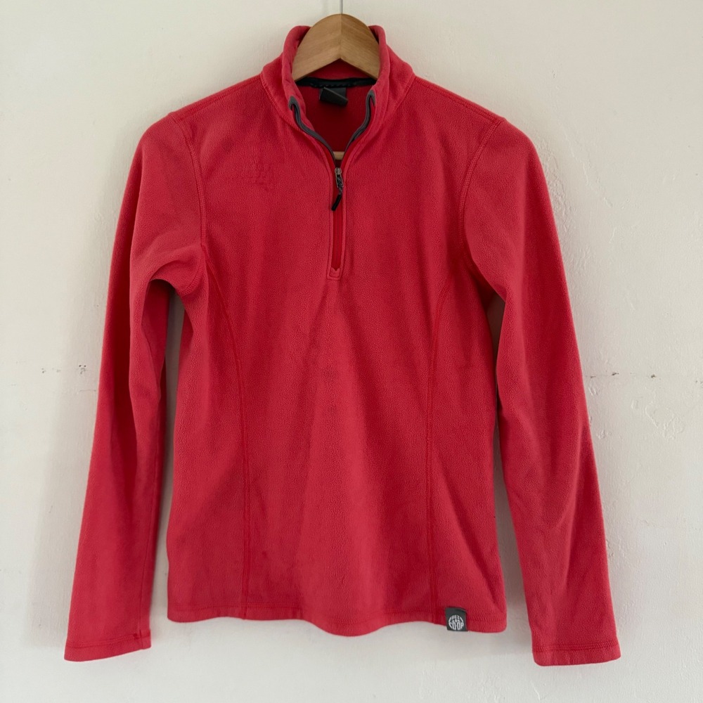 REI Co-op Womens XS Fleece Pullover Quarter Zip Coral Pink Long Sleeve‎